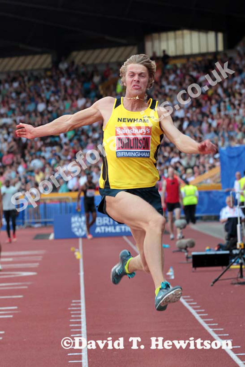 Chris Tomlinson iwinner of the long jump at the Sainsbury's British Championships, Birmingham.